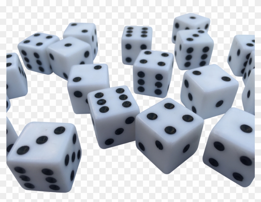 20 X Large Casino Style Six Sided White Dice 19mm Craps - Dice Game Clipart