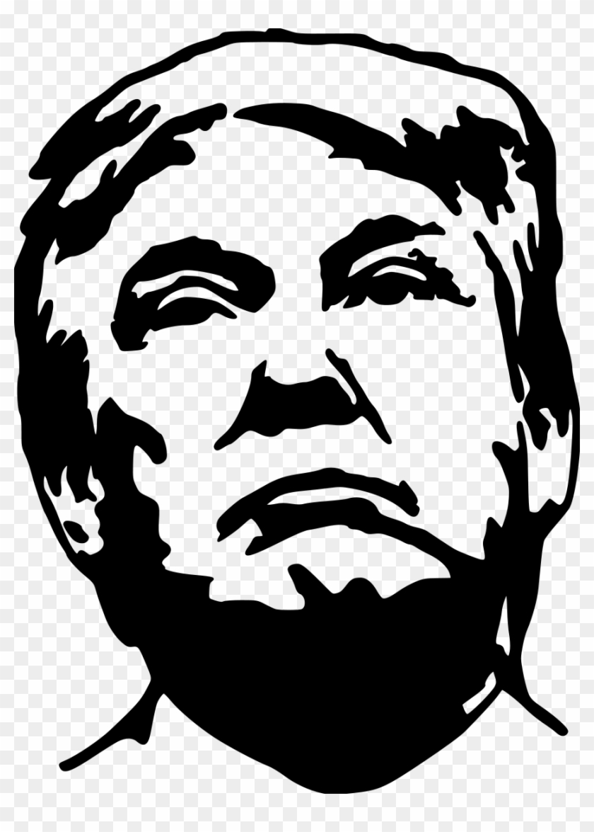 Trump-sillouette File Size - Trump Face Black And White Clipart #3655580