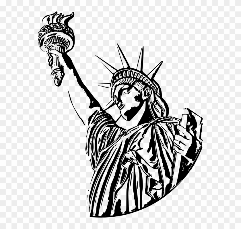 Liberty Statue America Patriotic Usa Independence - Us Dollar Coin Clipart #3656018