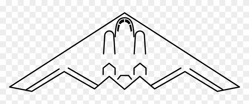 Stealth Bomber - Line Art Clipart