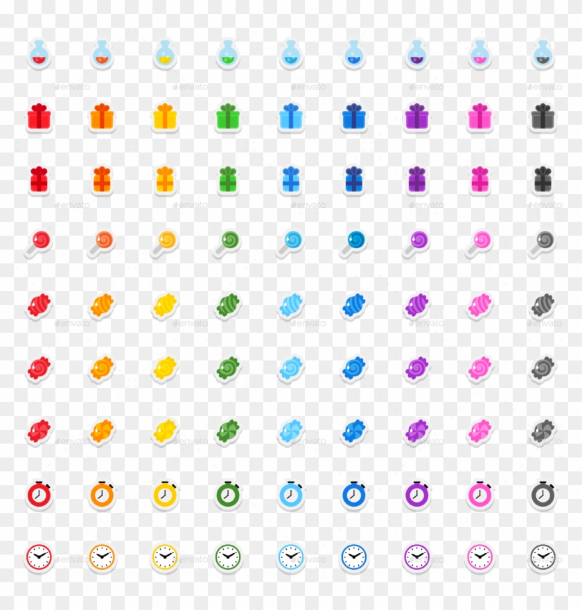 Flat Forest Game User Interface Set - Electric Blue Clipart