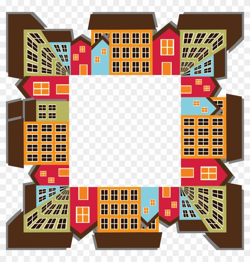 Free Clipart Of A Town Frame - Clip Art - Png Download #3657860