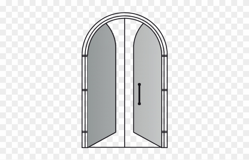 Door Two Doors Arch Opening To Push Residential Use - Rccg Clipart