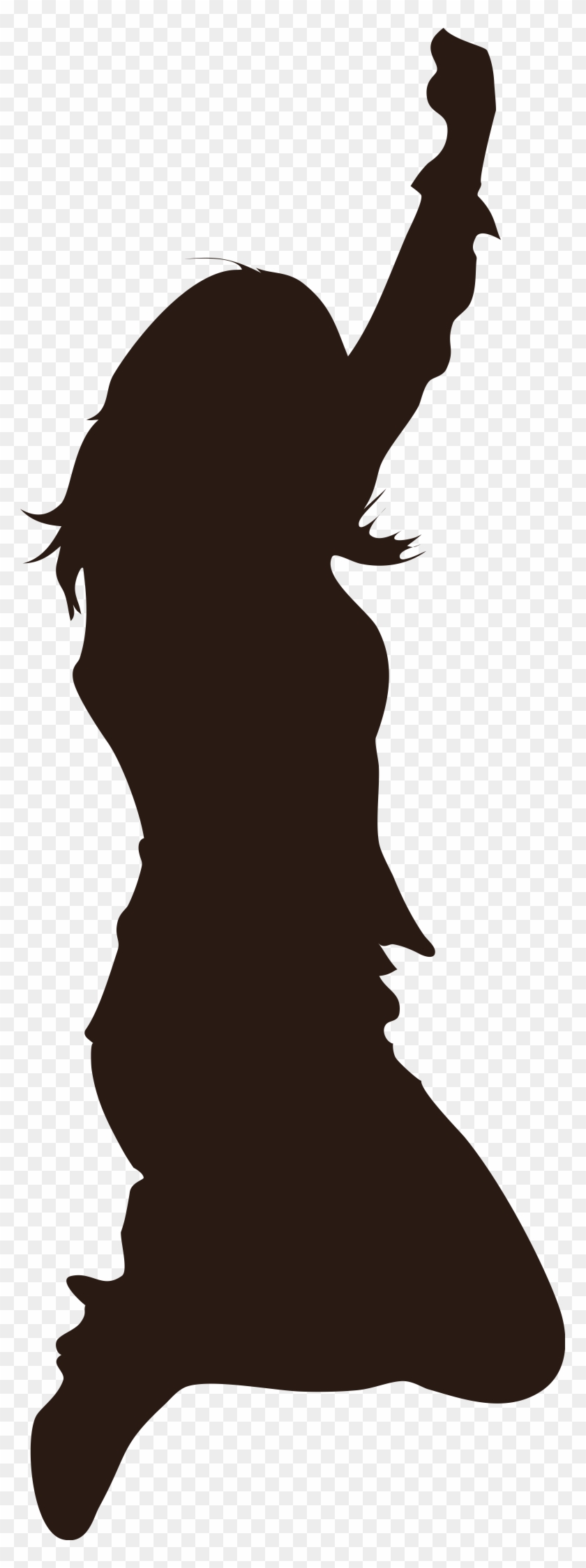 Silhouette Girl Jumping Woman 1221429 - Silhouette Joy Png Clipart