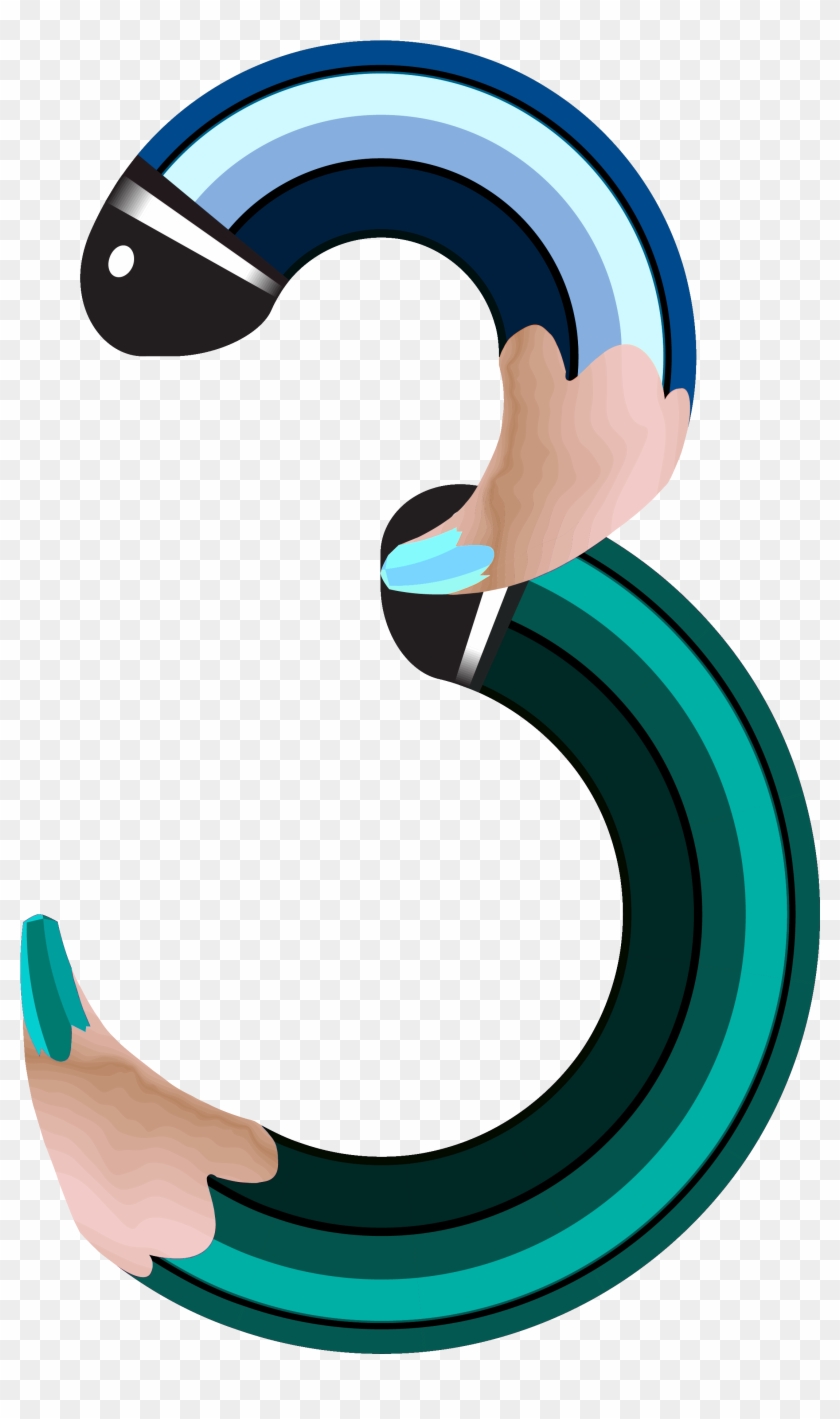 Pencil Number Three Png Clipart Image - Pencil Numbers Clipart Transparent Png