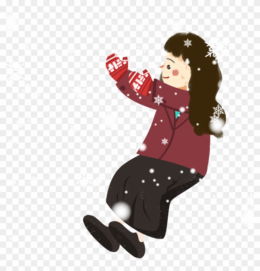 Snow Snowy Day Girl Cartoon Png And Psd - Illustration Clipart