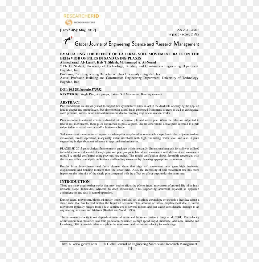 Evaluating The Effect Of Lateral Soil Movement Rate - Grade 9 Poetry Comparison Clipart