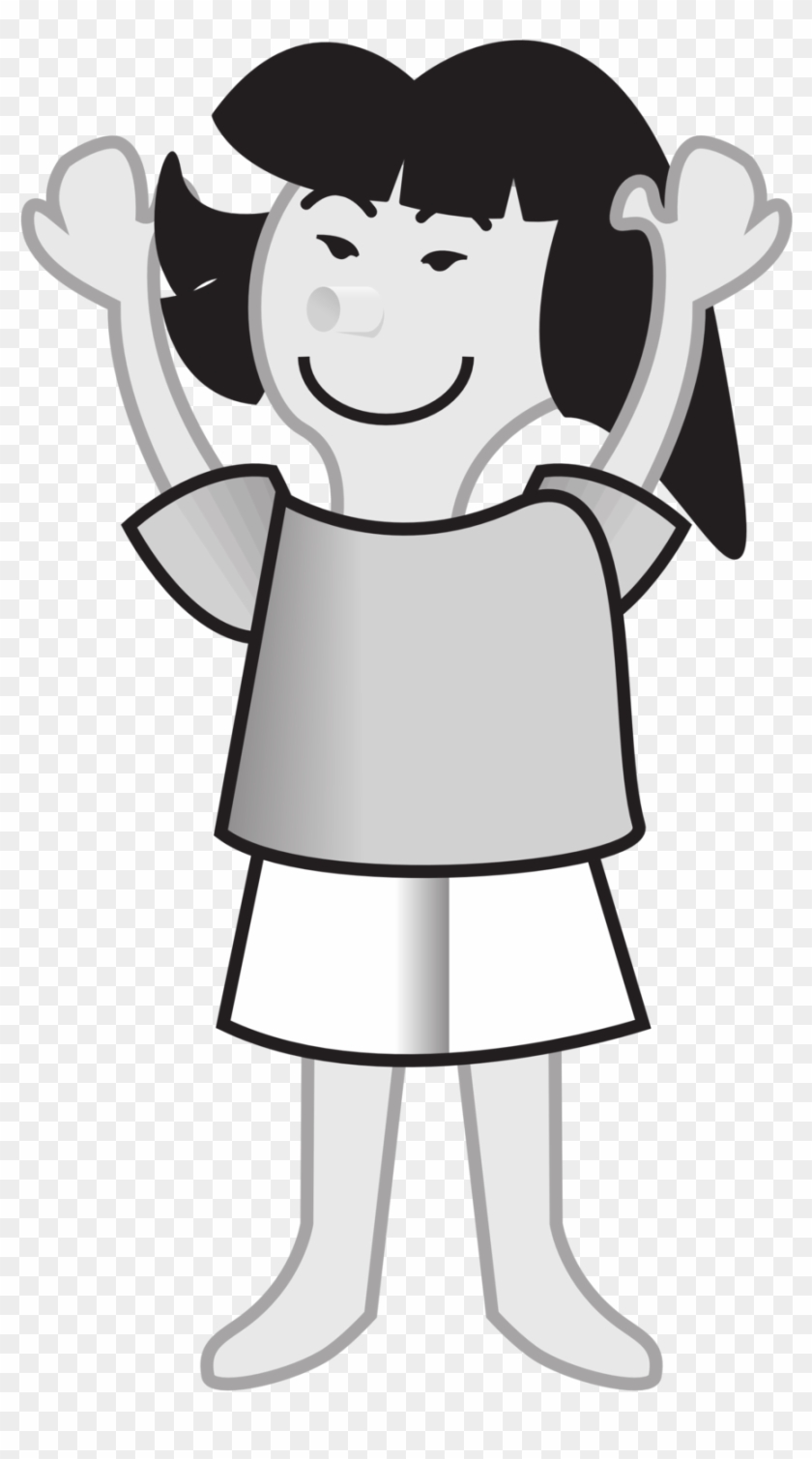 Space Page 21 Asian Girl - بنت ترفع يديها كرتون Clipart