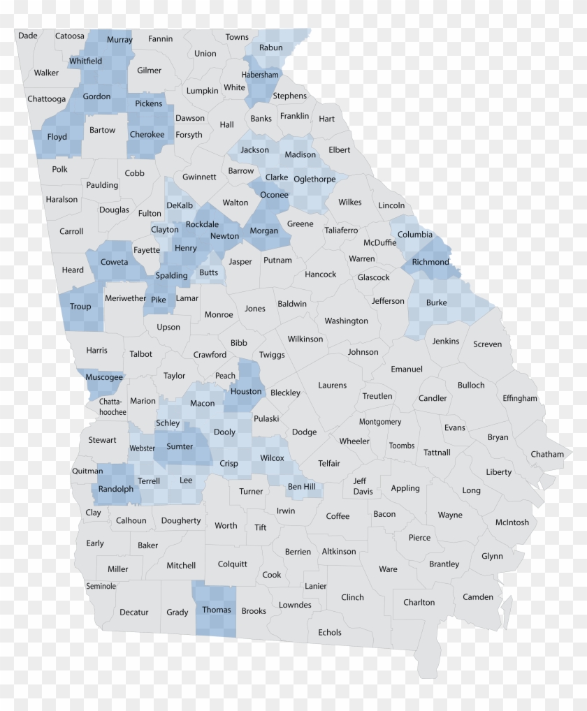12county Label Vector Georgia Map - Creative Arts Clipart