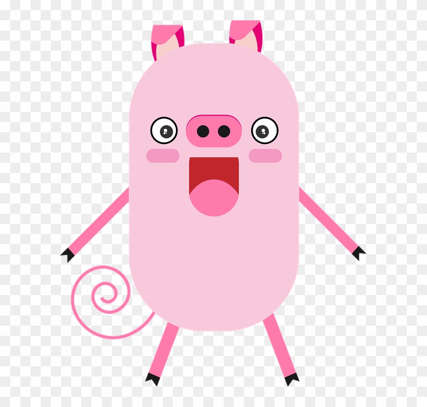Pig Cartoon Character Figure Design Pink Animal - Personaje Din Desene Animate Clipart #3658688