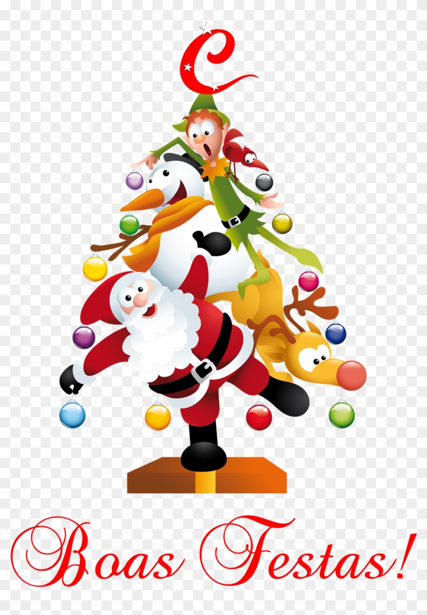 Feliz Natal - Funny Christmas Tree Drawing Clipart
