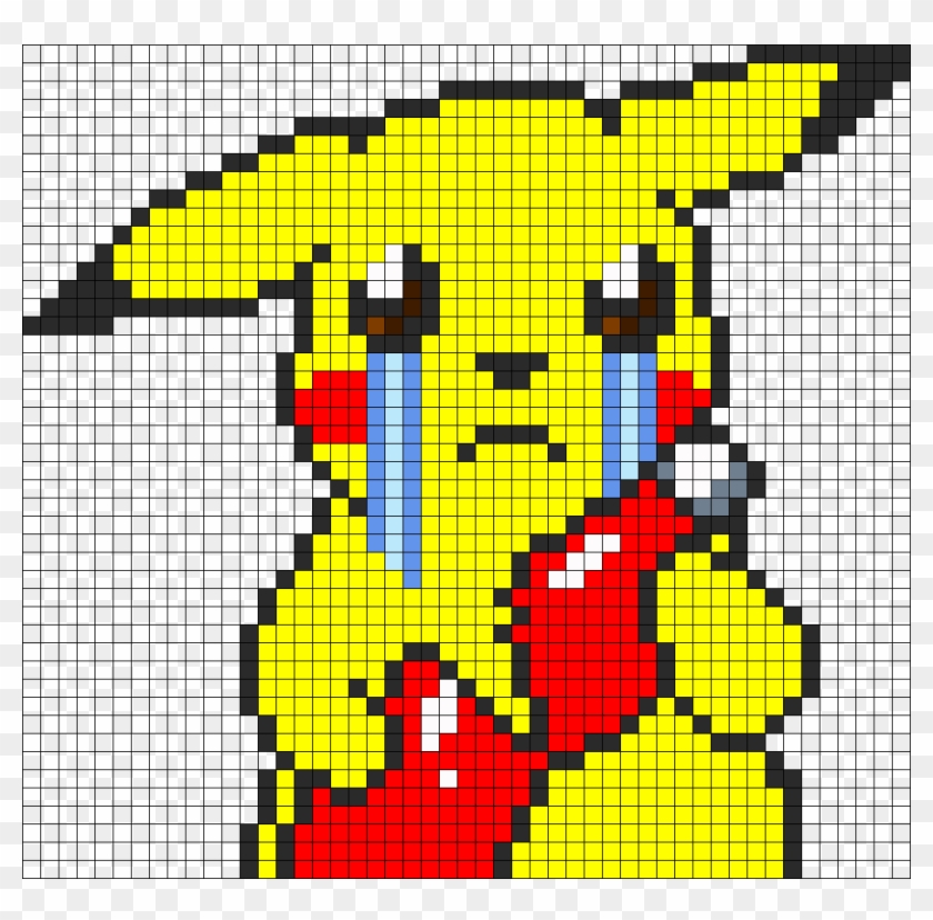 Pikachu And Ketchup Perler Bead Pattern / Bead Sprite - Squad Rivals Clipart