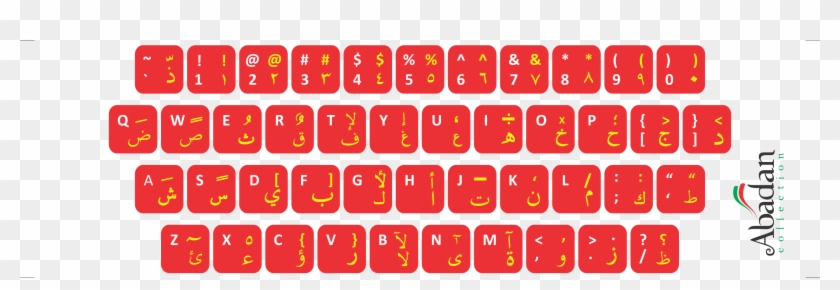 Keyboar Arabic Merah - Arabic English Keyboard Stickers Print Clipart