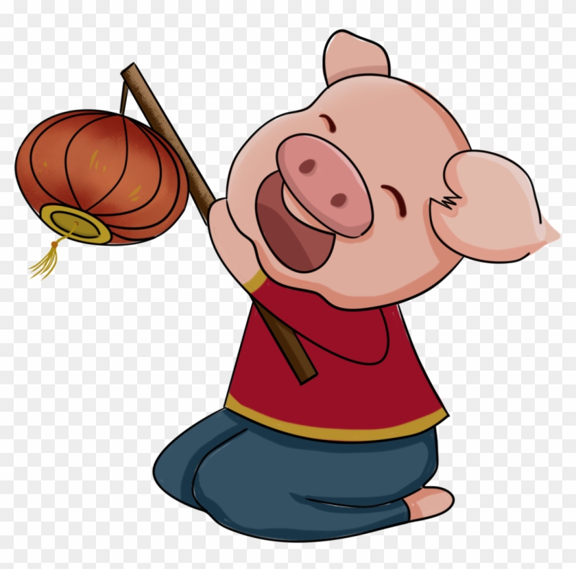 Chinese Style New Year Pig Png And Psd - Cartoon Clipart