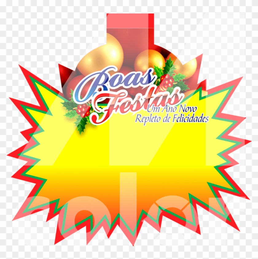 Splash Pequeno C/ Aba Boas Festas 22x26,6cm - Splash Cartazista Clipart