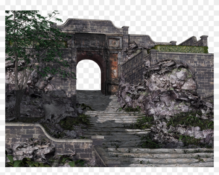 Stairs Stone Architecture Gradually Old Growth - Ruins Clipart #3660098