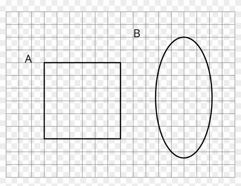 Two Figures On A Grid Labeled A And B - Circle Clipart