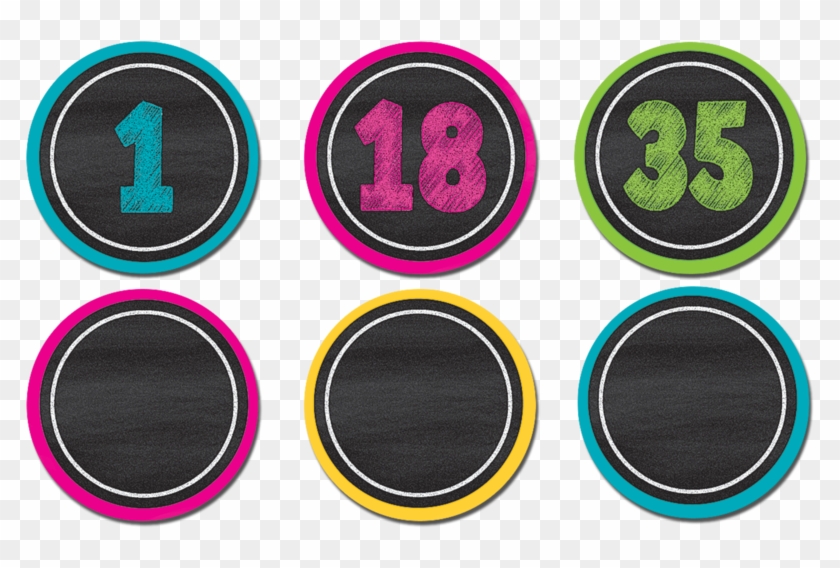 Tcr77280 Chalkboard Brights Numbers Magnetic Accents - Circle Clipart #3660415