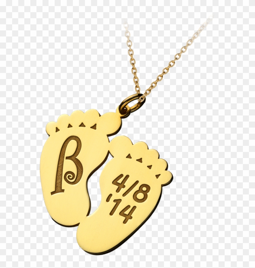 Κολιέ Πατουσίτσες Με Μονόγραμμα & Ημερ - Pendant Clipart #3660482