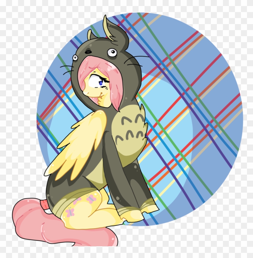 Pinkabutt, Fluttershy, My Neighbor Totoro, Safe, Solo - Cartoon Clipart