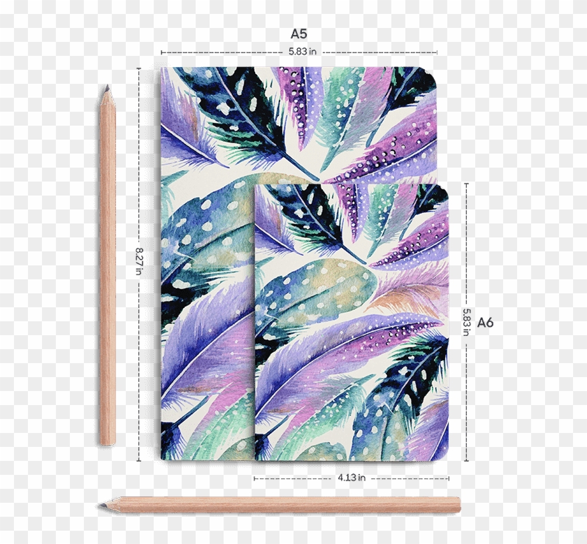 Dailyobjects Feathers In Purple A5 Notebook Plain Buy - Visual Arts Clipart #3662037