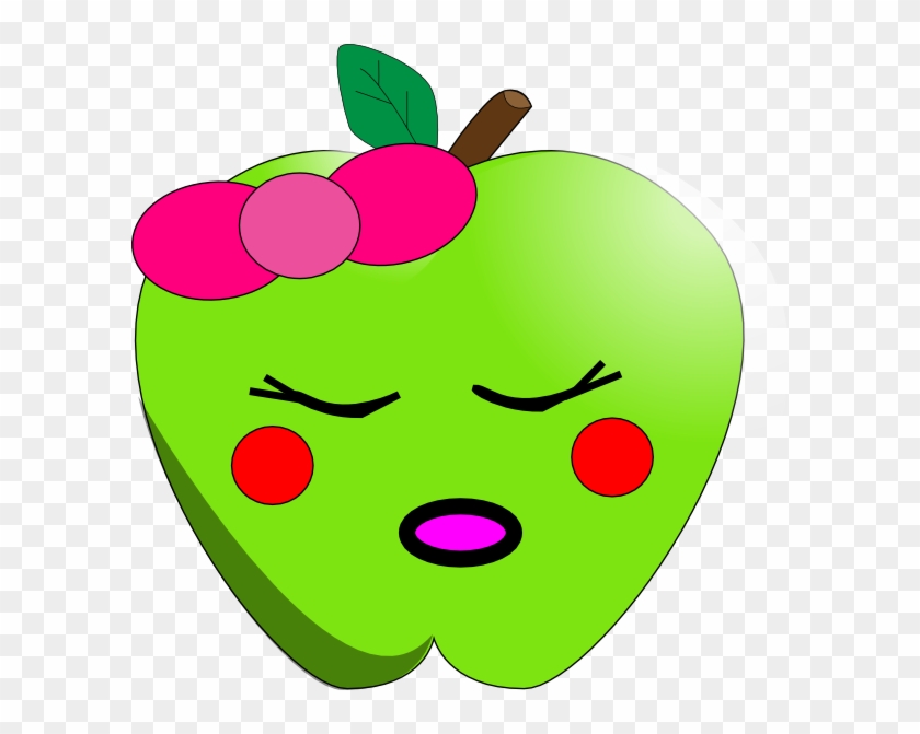Sleeping Apple Png - Clipart Cute Apple Transparent Png #3662569