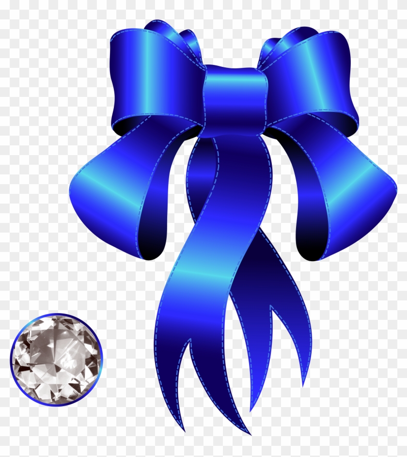 Blue Decorative Bow With Diamond Png Clipart Gallery - Royal Blue Diamond Png Transparent Png #3662706