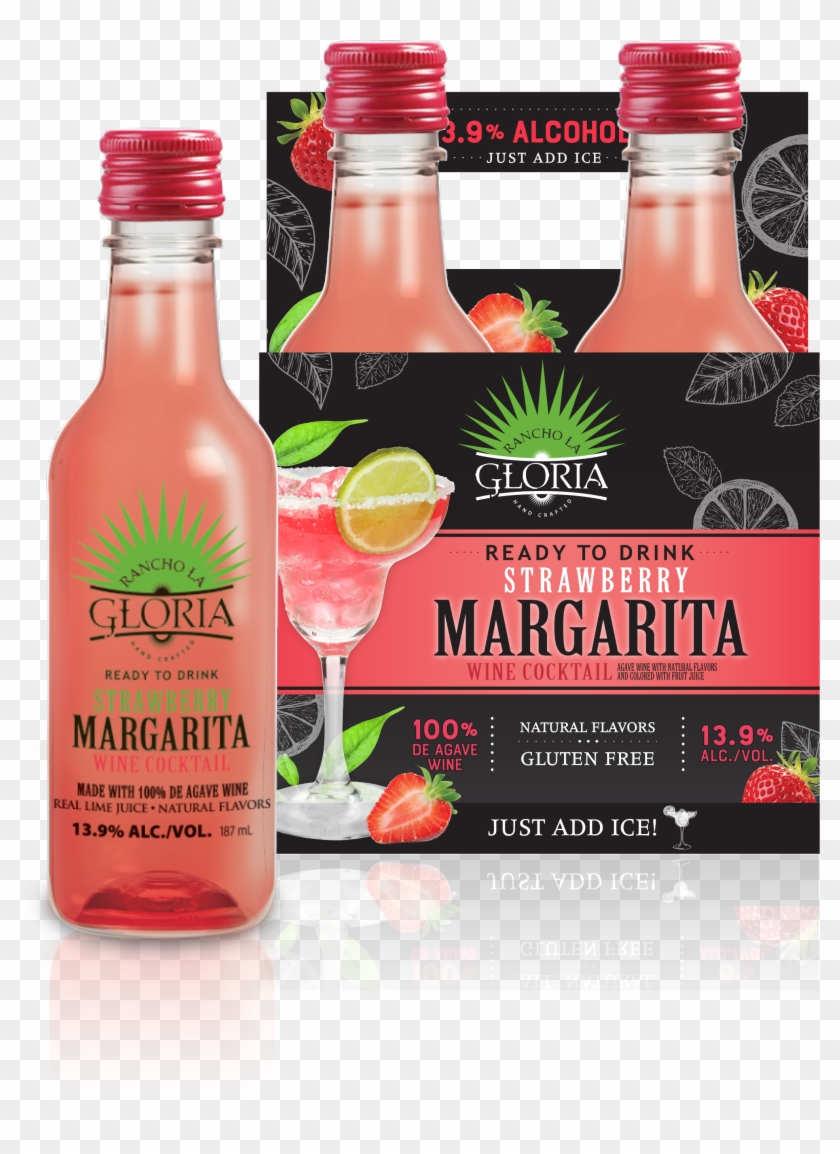 Strawberry Margarita Wine Cocktail 4 Pack 187 - Rancho La Gloria Strawberry Margarita Clipart #3663400