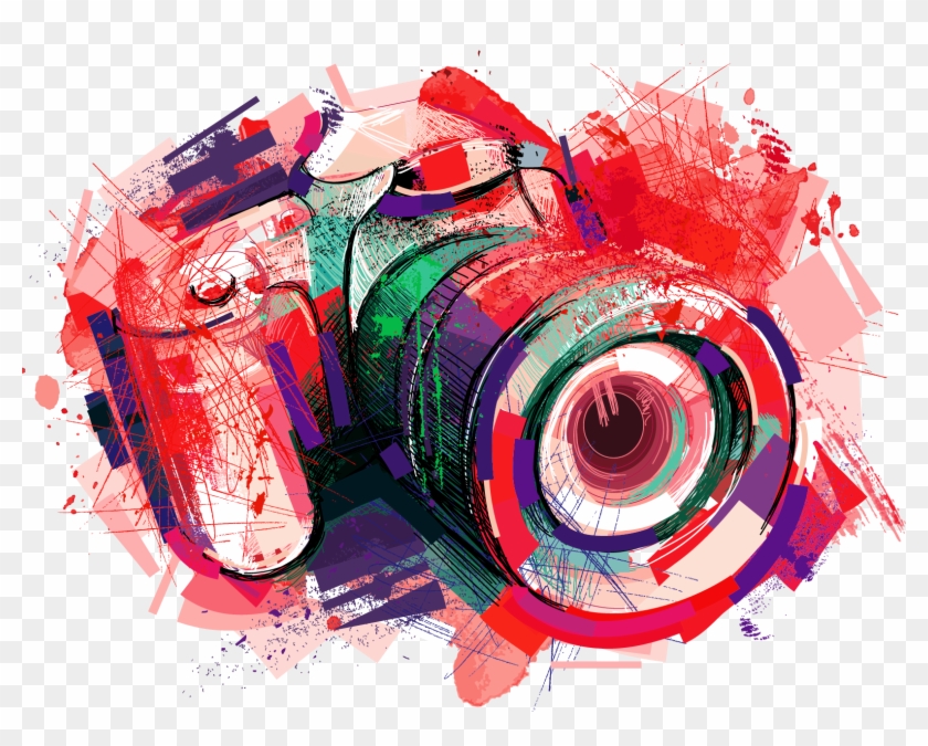 Camera Photography Watercolor Painting - Watercolor Camera Art Png Clipart