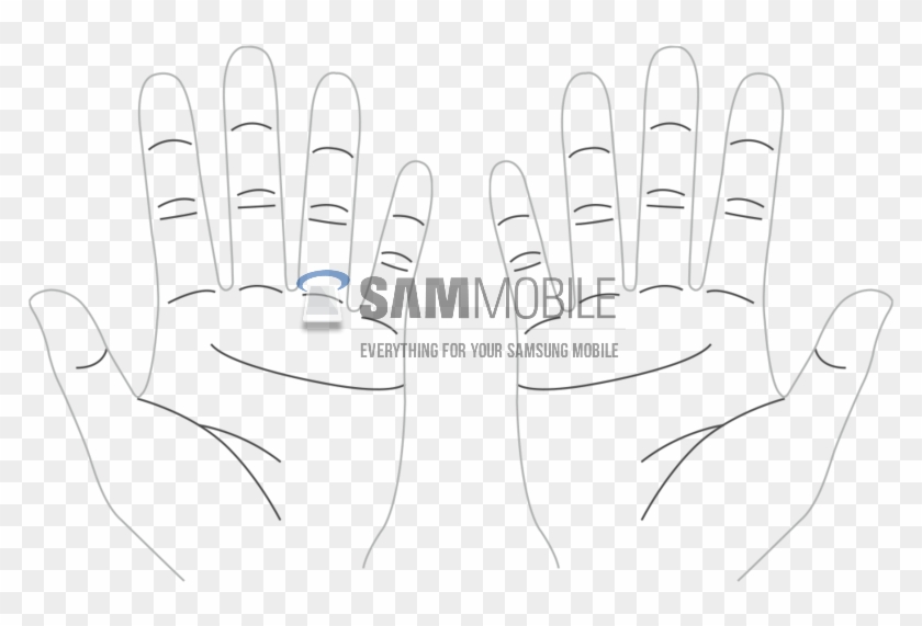Samsung Detección De Huella Digital En Botón Home Smartphones - Line Art Clipart
