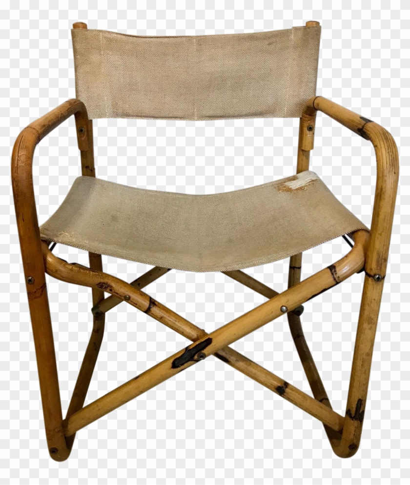 1960s Vintage Tiger Bamboo Folding Directors Chair - Folding Chair Clipart #3664177