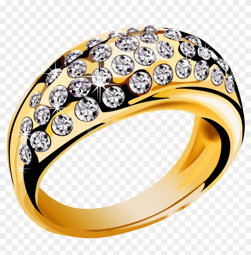 Free Png Gold Ring With Diamonds Png Images Transparent - Gold Jewellery Ring Png Clipart #3664449