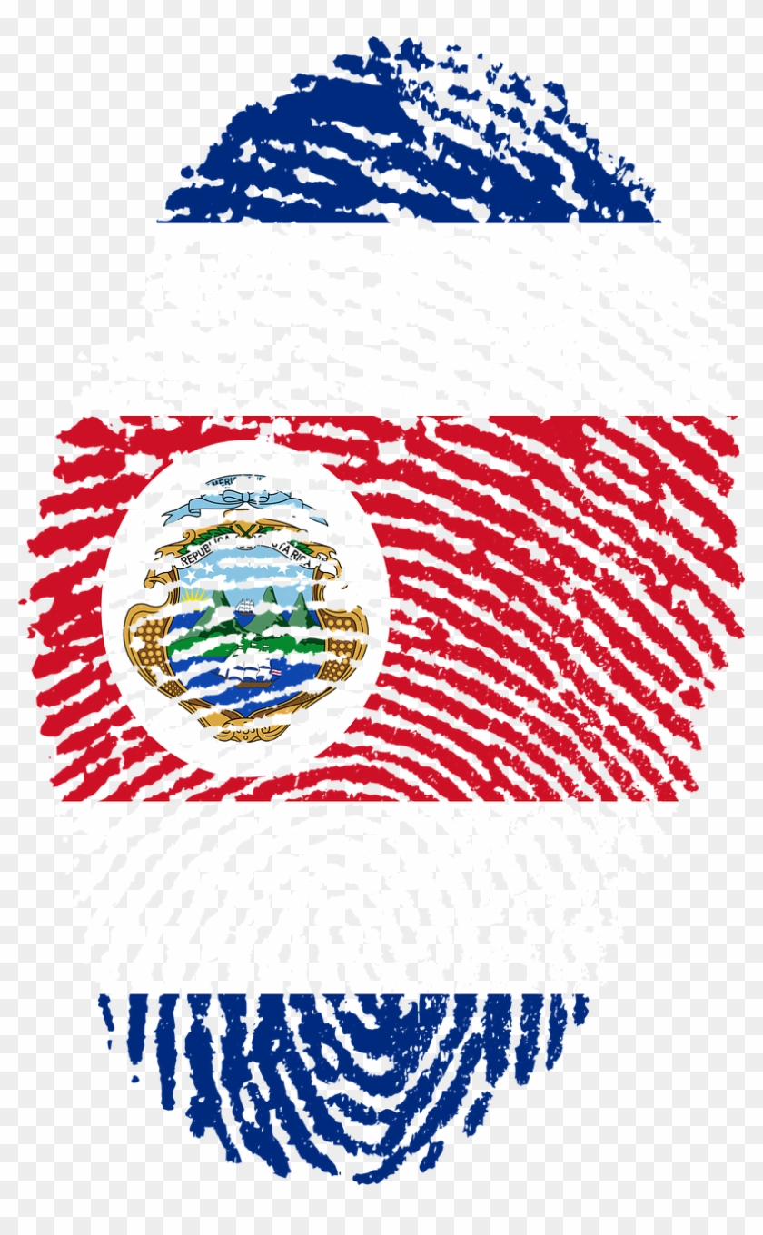 Costa Rica Flag Fingerprint Png Image - Huella Digital Costa Rica Clipart #3664505