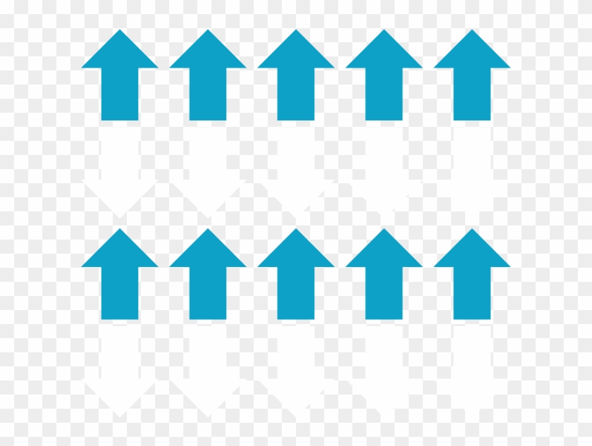 Ten Blue Arrows Pointing Up And Ten White Arrows Pointing - Graphic Design Clipart