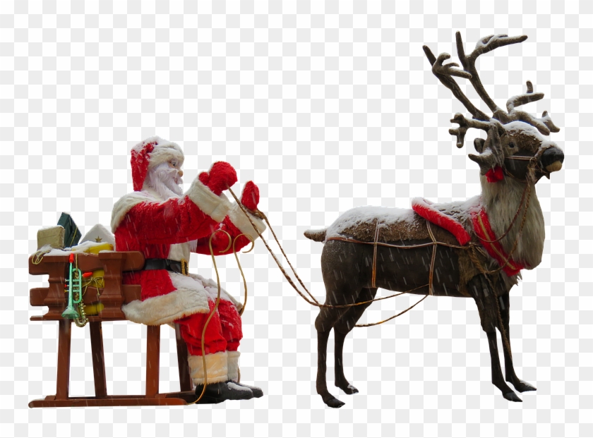 Reindeer With Santa Png Clipart