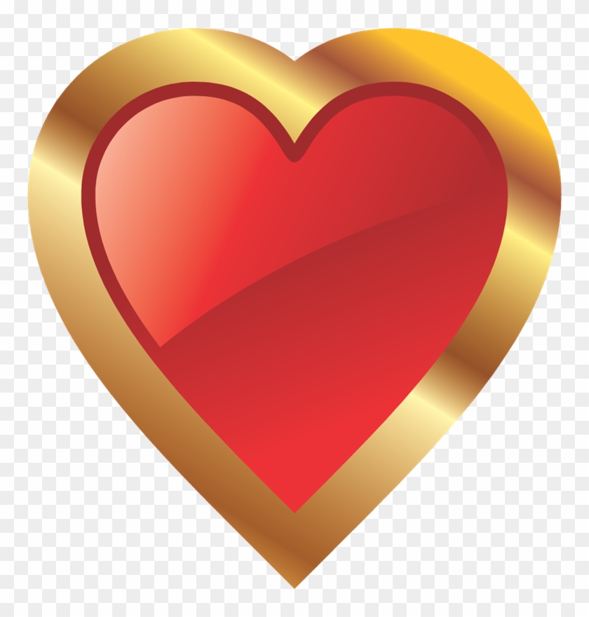 Imagenes Con Frases De Te Amo Corazones De Amor Estados - Corazones Rojos Y Dorado Clipart