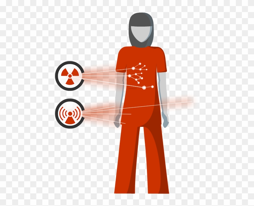 Illustration Of A Person Exposed To An Ionizing Radiation - Radiation In Our Body Clipart #3665882