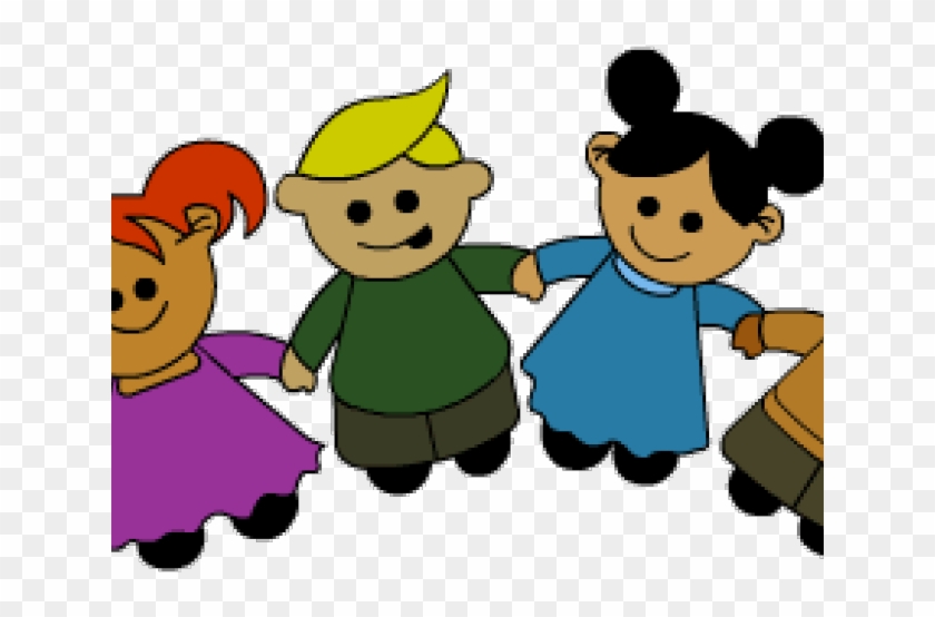Cartoon Children Holding Hands Clipart #3666205