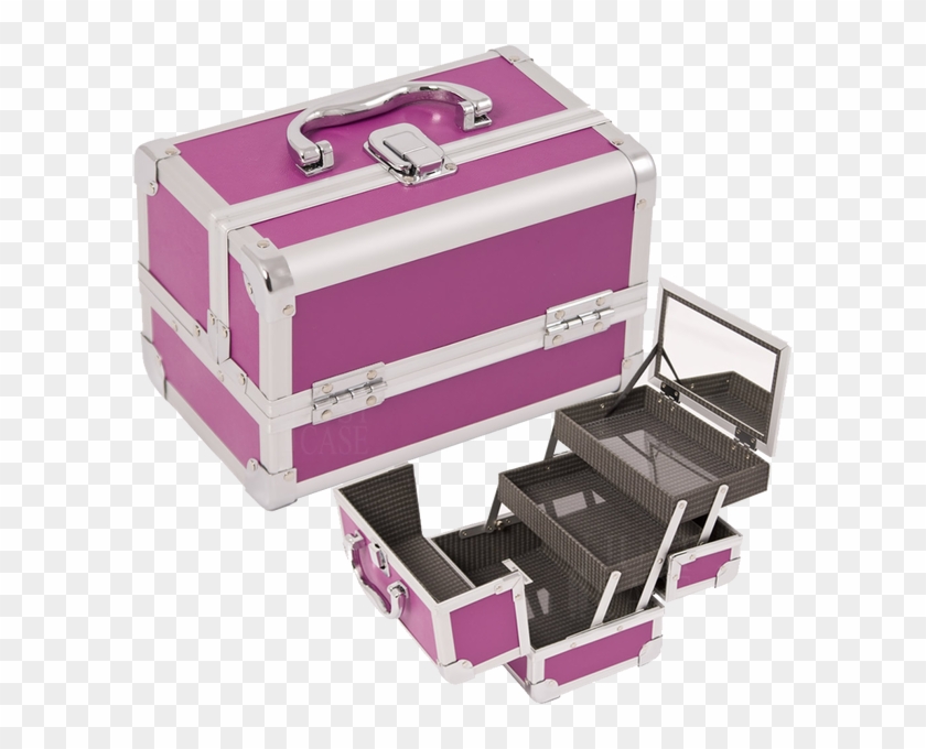 Transparent Makeup Box - Purple Makeup Case Clipart #3666458