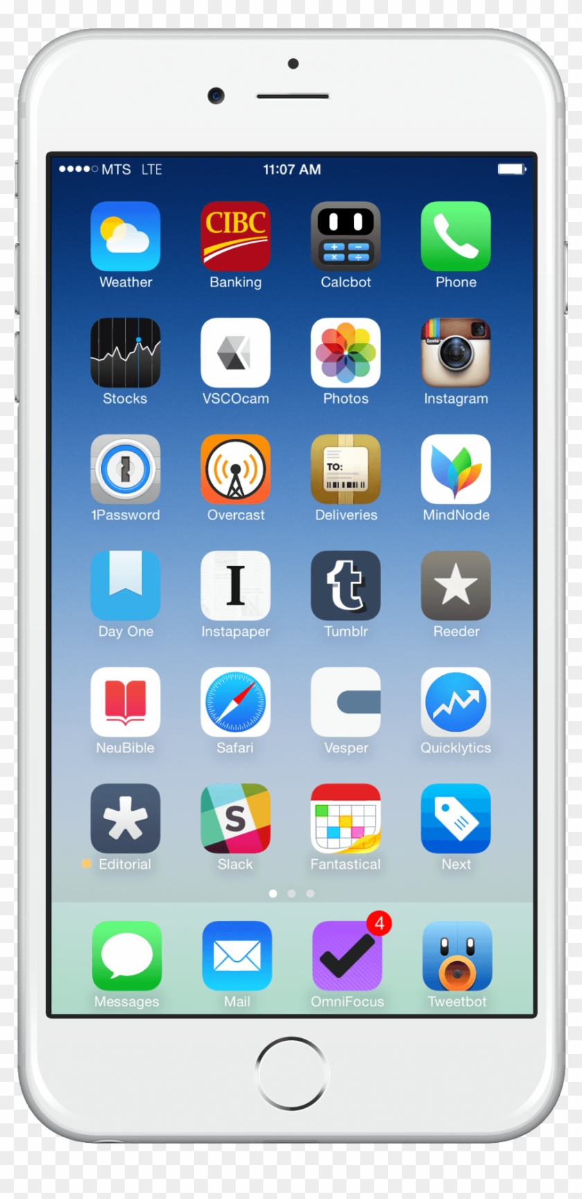 Iphone Home Screen Png - Phone Home Screen Transparent Clipart