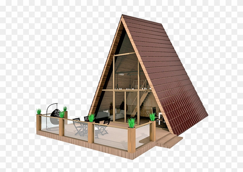 Love A Frame Tiny Houses With A Deck Like This Is Great - Roof Clipart #3668256
