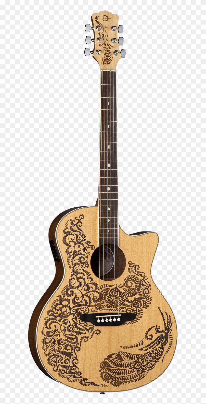 Luna Henna Paradise Select Spruce Acoustic-electric - Music Instruments Guitar Clipart