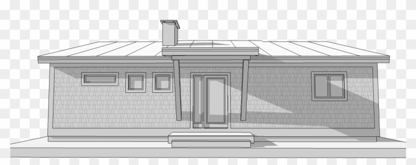 Mt Philo Timber Frame Rear View - Architecture Clipart