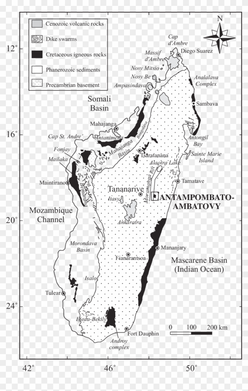 Geological Sketch Map Of Madagascar, Showing The Location - Atlas Clipart #3669042