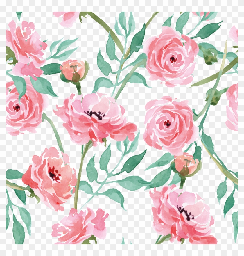Pink Carnation Cartoon Background - Garden Roses Clipart