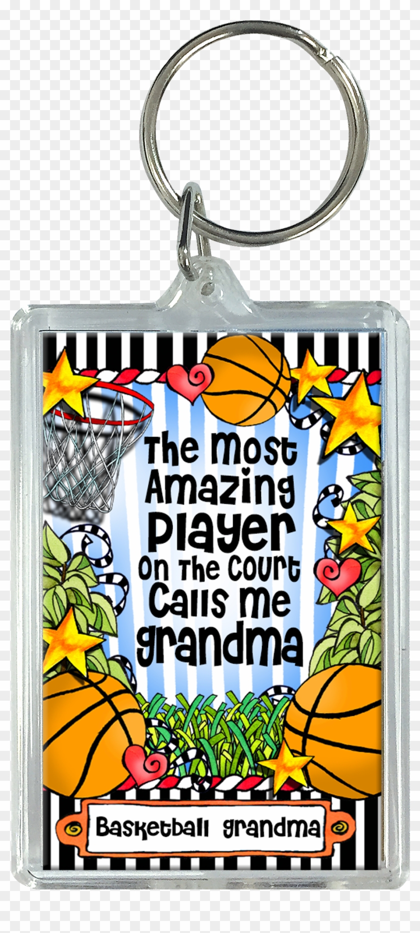 Basketball Grandma Key Chain - Keychain Clipart
