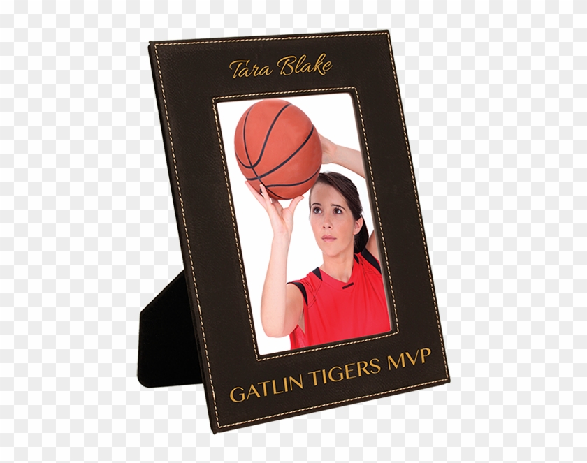 Black Laserable Leatherette Picture Frame - Basketball Moves Clipart