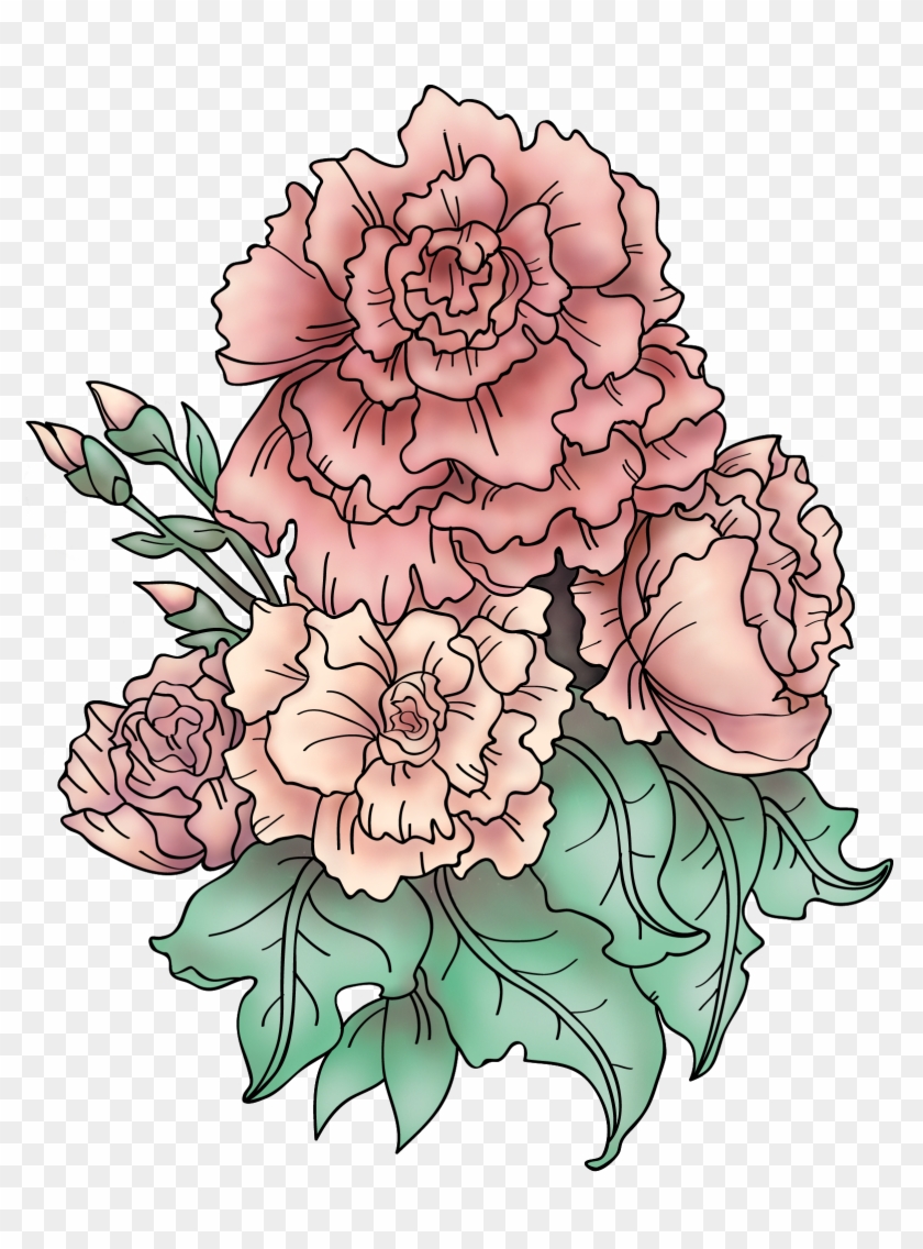 Tattoo Design Based On "still Life Of Carnations" By Clipart #3669566
