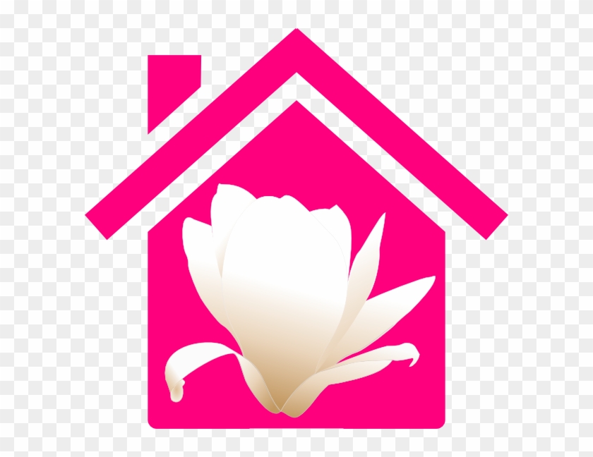 Pink House 2 Svg Clip Arts 600 X 568 Px - Simple Black And White House - Png Download #3669654