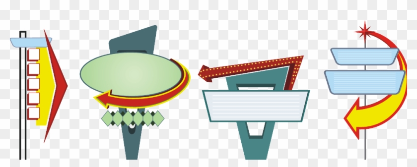 Vintage 50s Signs - Las Vegas Marquee Sign Clipart #3669897